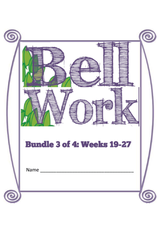 Bell Work Template Printable pdf