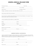 General Medical Release Form (adult)