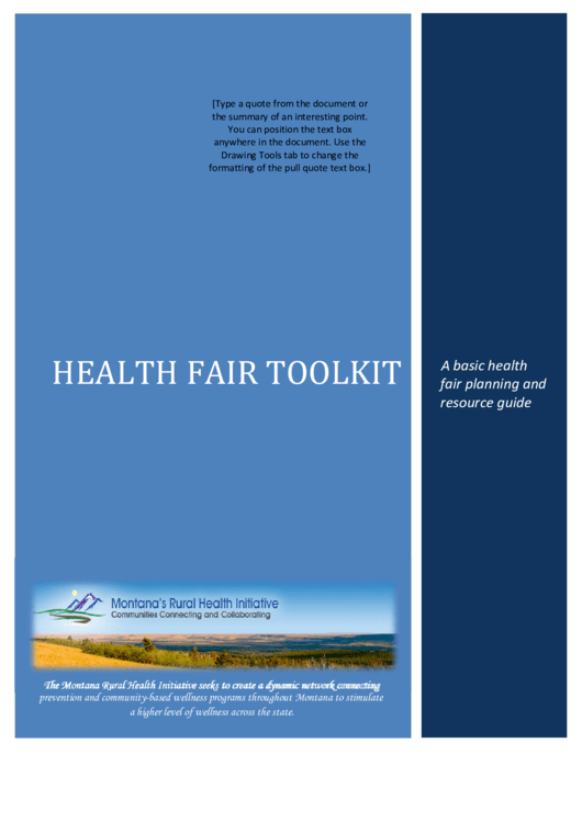 Fillable Health Fair Toolkit Printable pdf