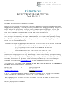 Fillable Filmonefest Benefit Dinner And Auction Printable pdf