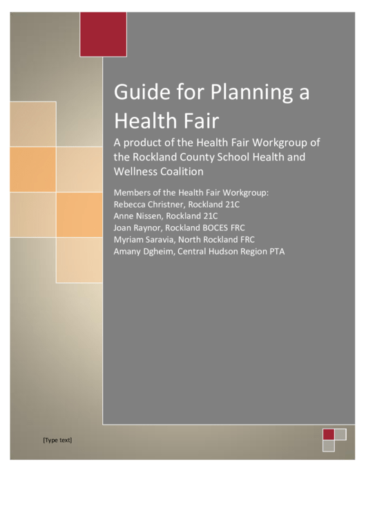 Fillable Health Fair Planning Template Pack Printable pdf