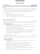 Sample Client Services Manager Chronological Resume Template