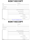 Rent Receipt Template - Fillable