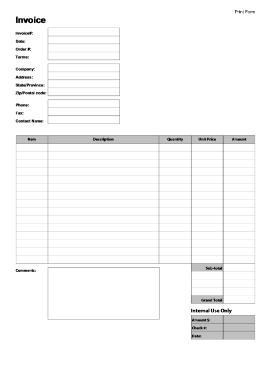 Fillable Business Invoice Template (Fillible) Printable pdf