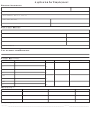 Restaurant Application Form For Employment Form