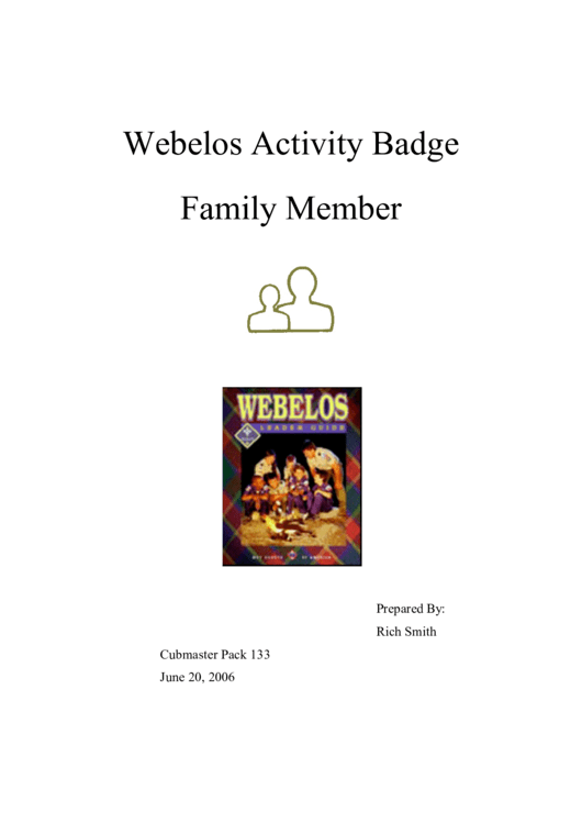 Family Member Activity Pack With Behavior Chart