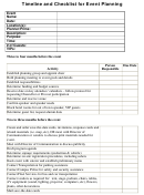 Timeline And Checklist For Event Planning Printable pdf