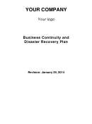 Business Continuity And Disaster Recovery Plan Printable pdf