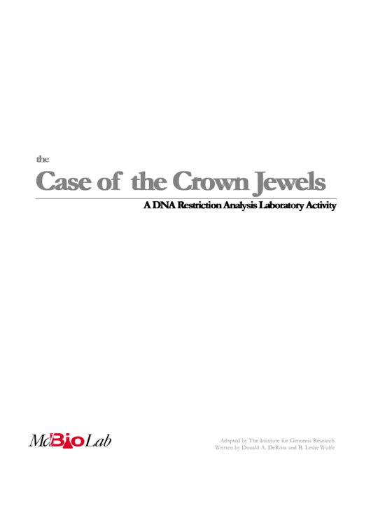 Case Of The Crown Jewels Template
