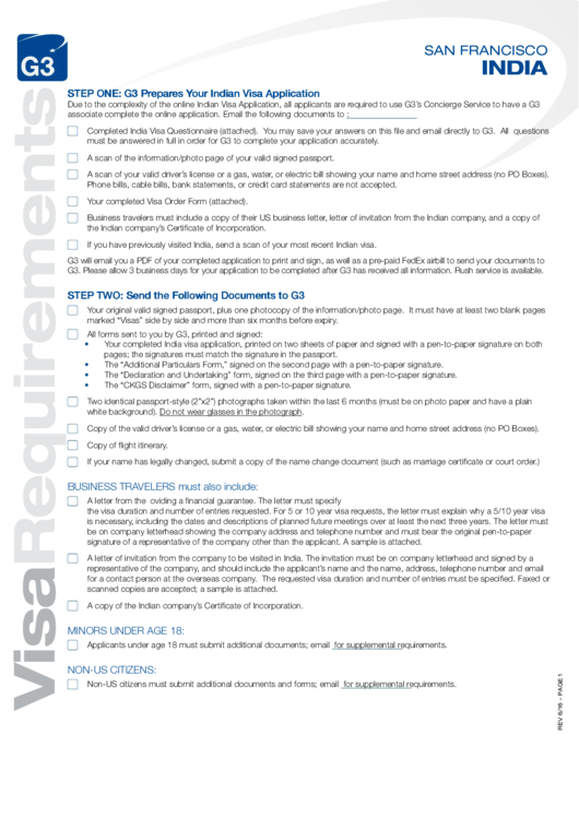 Fillable San Francisco India Visa Application Form Printable Pdf Download