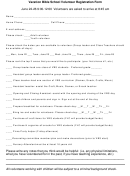Sample Vacation Bible School Volunteer Registration Form