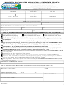Minnesota Birth Record Application Form - Certificate Of Birth