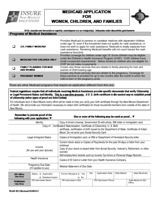19 Medicaid Application Form Templates free to download in PDF
