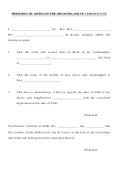 Proforma Of Affidavit For Obtaining Birth Certificate