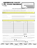 Application For Food Distribution Form - 2013 Printable pdf