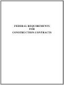 Federal Requirements For Construction Contracts