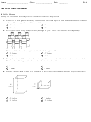 2nd Grade Math Assessment Printable pdf
