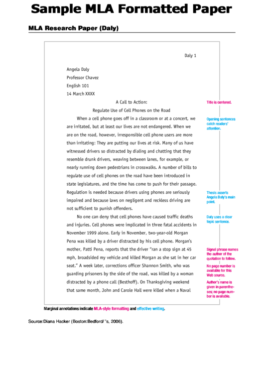 Sample Mla Formatted Paper Printable pdf