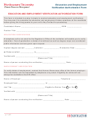 Fillable Education And Employment Verification Authorization Form Printable pdf