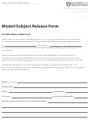 University Of Saskatchewan Model/subject Release Form