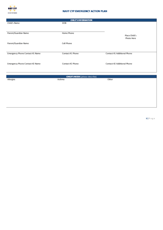 Navy Cyp Navy Cyp Emergency Action Plan printable pdf download