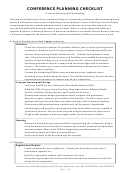 Conference Planning Checklist