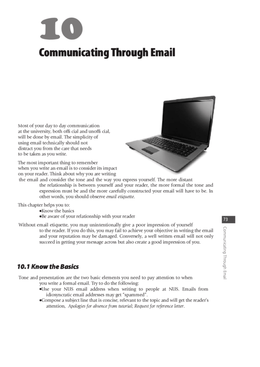 Communicating Through Email Printable pdf
