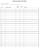 Student Sign-out Sheet
