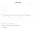 One Month's Notice Resignation Letter Template