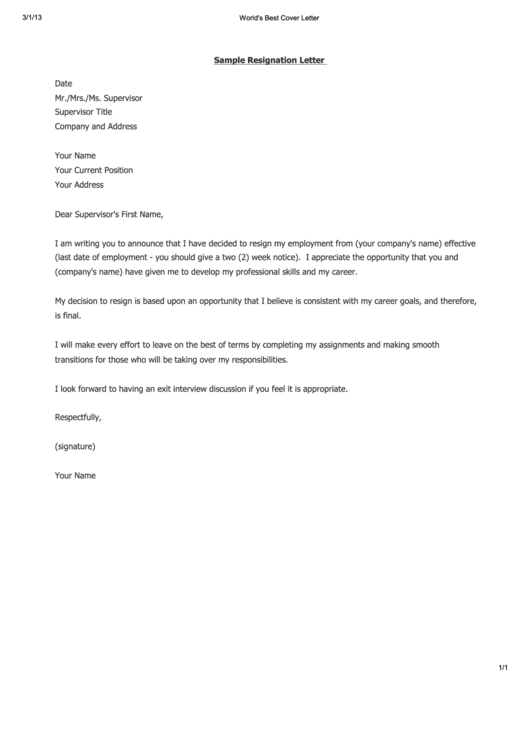 Letter Of Resignation Samples Two Weeks Notice from data.formsbank.com