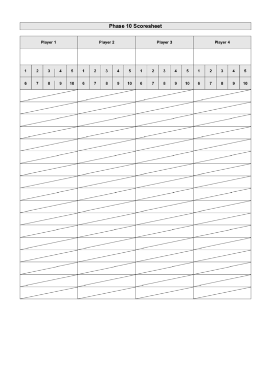 Phase 10 Scoresheet Template Printable pdf