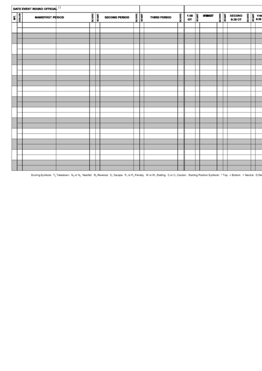 Score Sheet Template Printable pdf