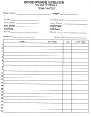 Youth Football Team Roster Template