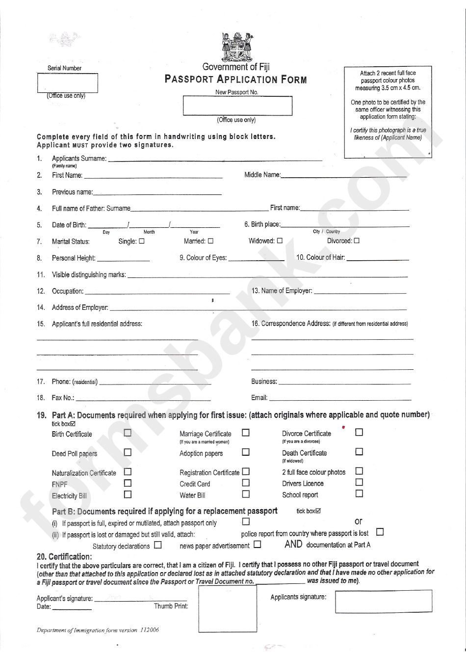 passport application form pdf download sri lanka