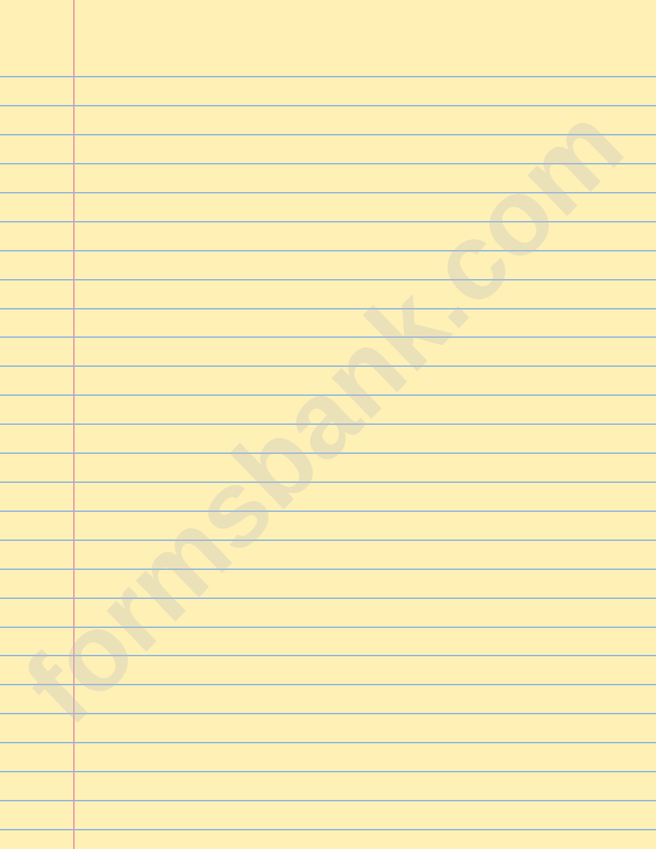 Blank Yellow Notebook Paper