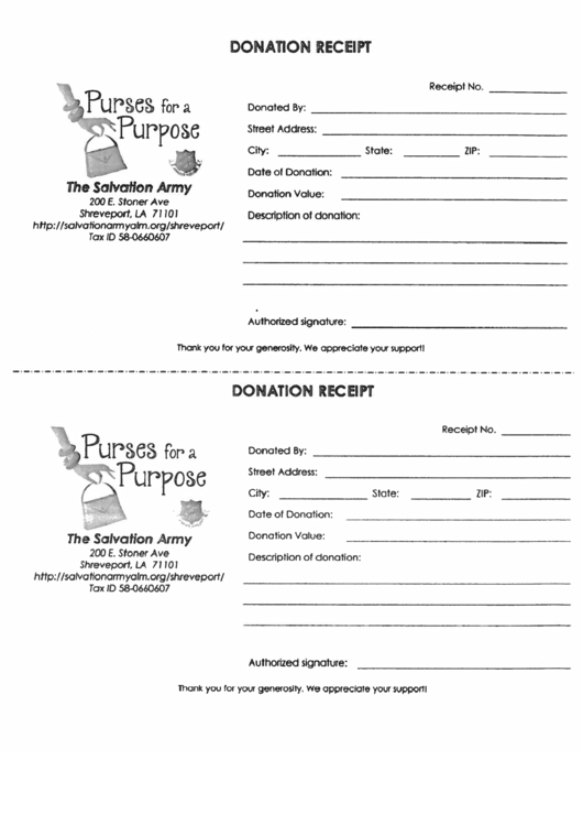 Donation Receipt Printable pdf