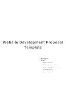 Website Development Proposal Template