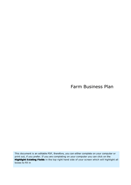 farm business plan template pdf