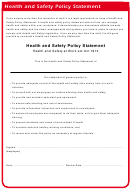 Health And Safety Policy Statement