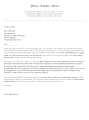 Internship Application Letter Template