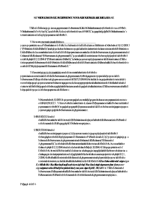 Severance Agreement And General Release Printable pdf