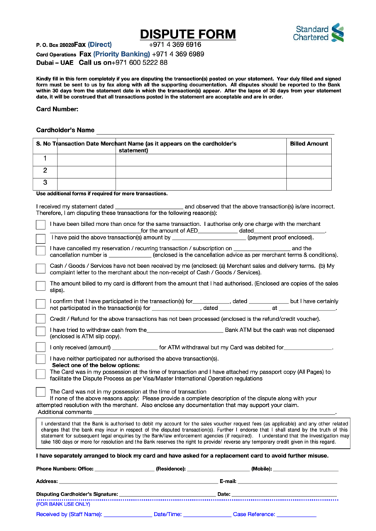 Fillable Sample Credit Dispute Form (Fillable) Printable pdf