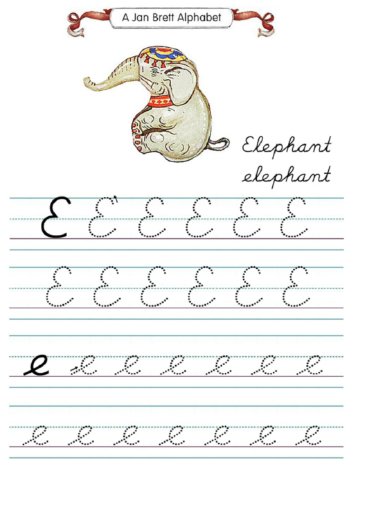 Jan Brett Alphabet Letter E Printable pdf