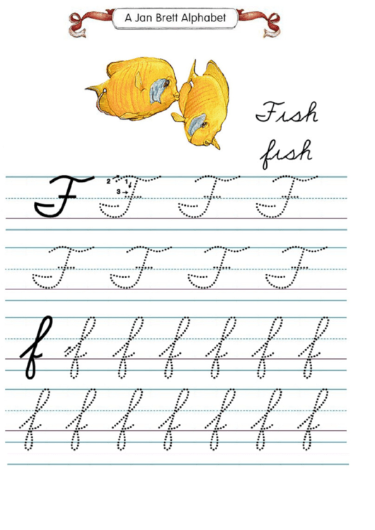 Jan Brett Alphabet Letter F Printable pdf