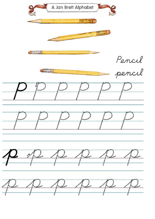 Jan Brett Alphabet Letter P Printable pdf
