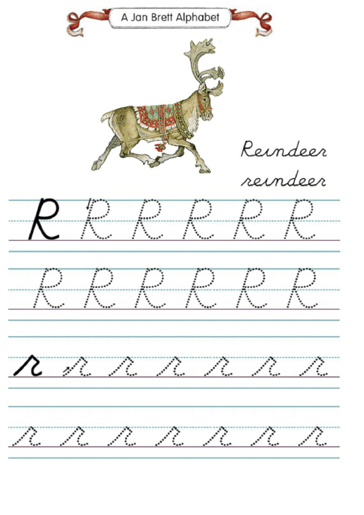 Jan Brett Alphabet Letter R Printable pdf