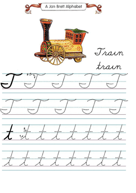 Jan Brett Alphabet Letter T Printable pdf