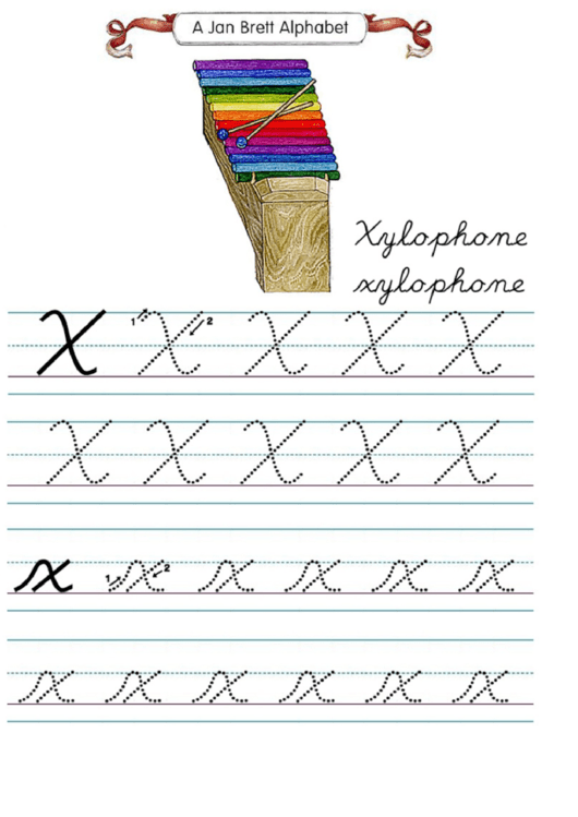 Jan Brett Alphabet Letter X Printable pdf