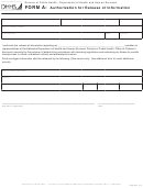 Authorization For Release Of Information Health Information Report Form A