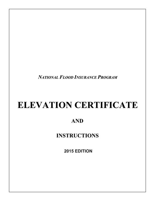 Fillable Elevation Certificate Printable pdf